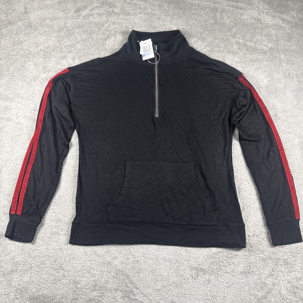 Ultra Flirt Women's Black‎ 1/4 Zip Up Tracksuit Jacket Shirt Size XS NEW